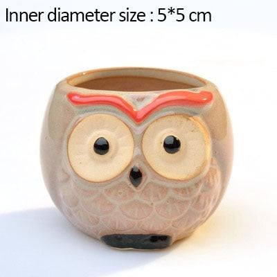 Wise Owl Ceramic Flower Pot