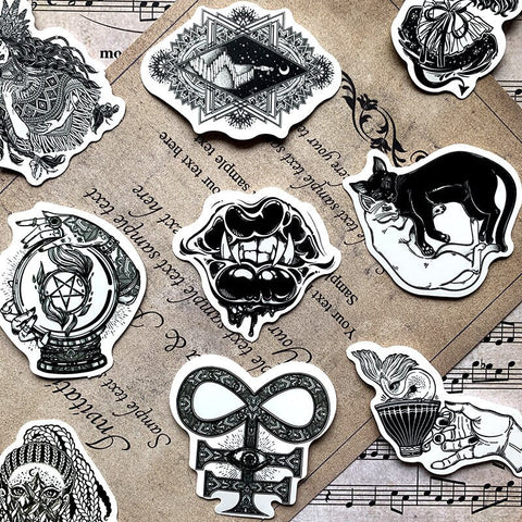 Gothic Black and White Stickers