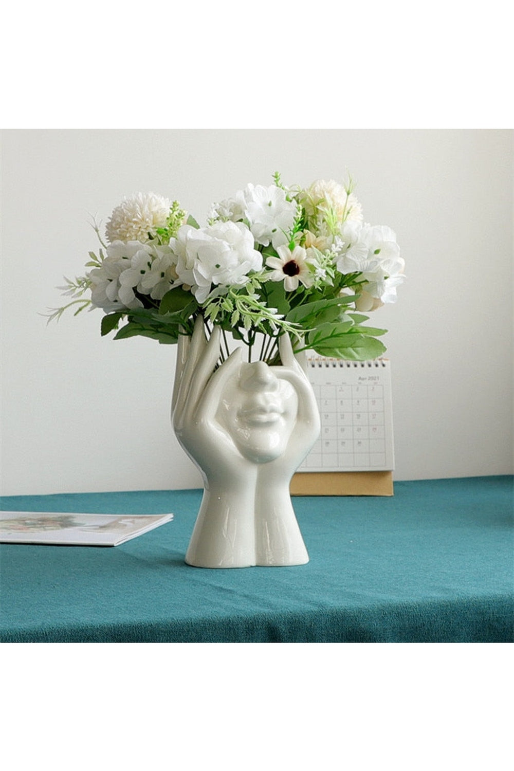 Contemporary Ceramic Face Vase