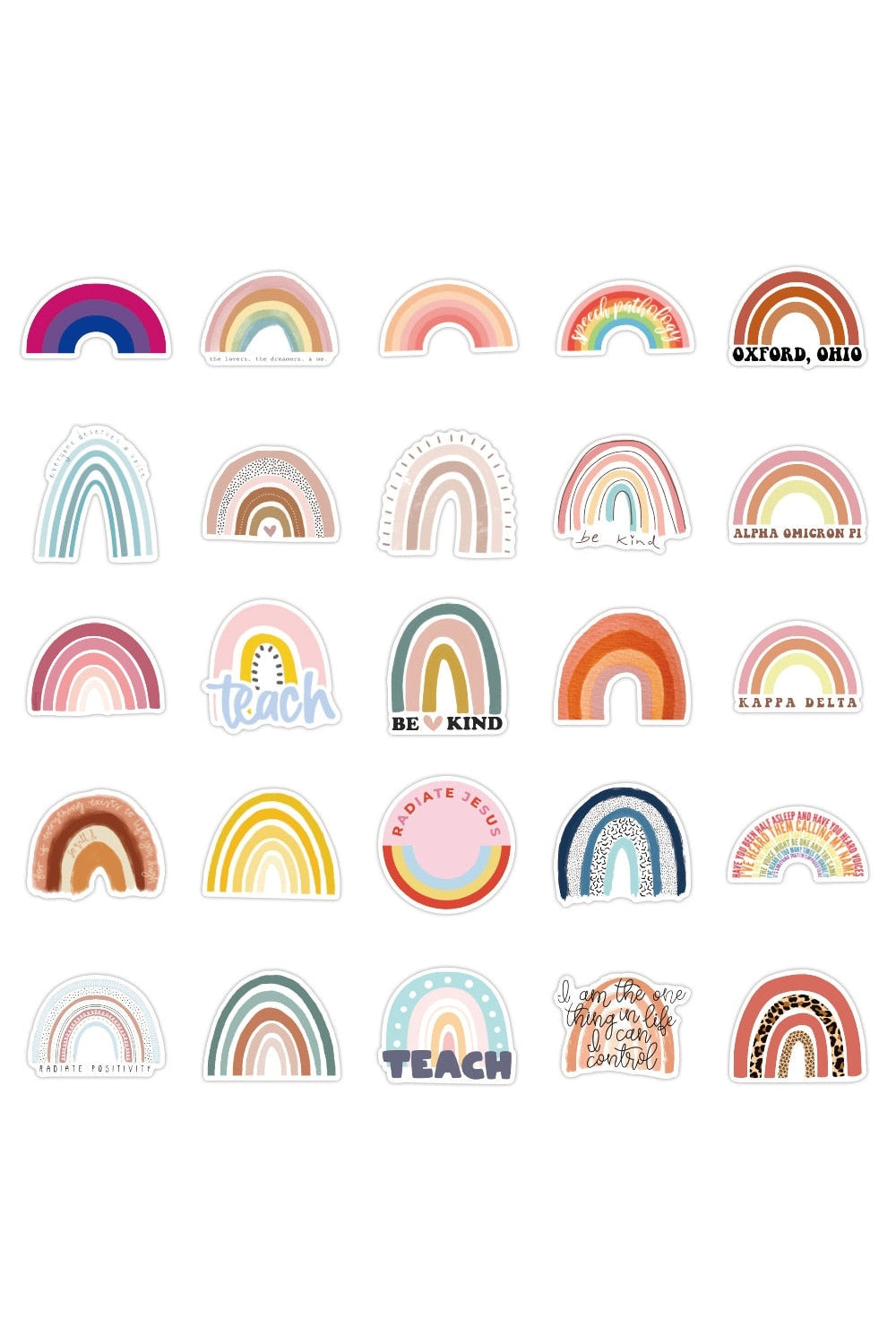 Pastel Rainbow Sticker Set