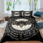 Gothic Black Death Moth Bedding Set