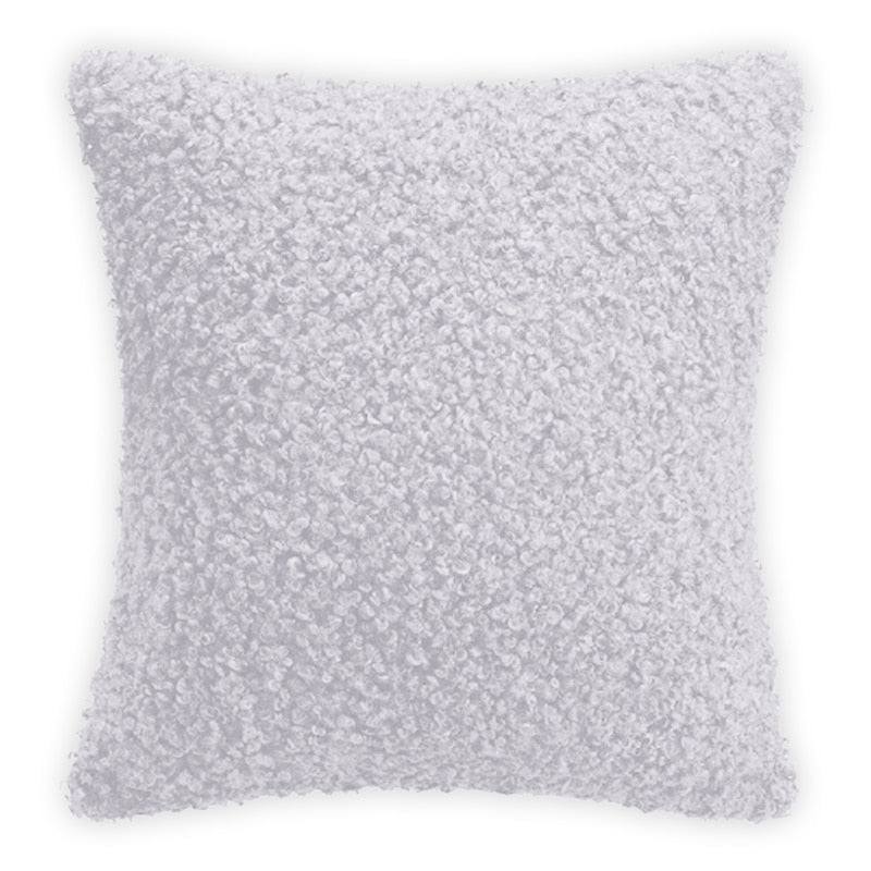 Grey Teddy Boucle Pillow Cover