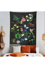 Dark Botanical Wall Tapestry