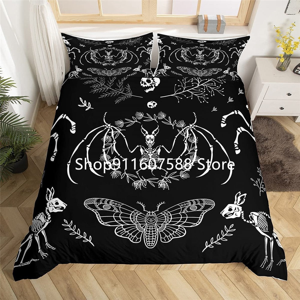 Gothic Black Death Moth Bedding Set