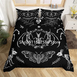 Gothic Black Death Moth Bedding Set