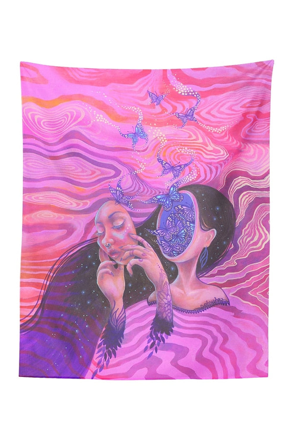 No Face Psychedelic Art Tapestry