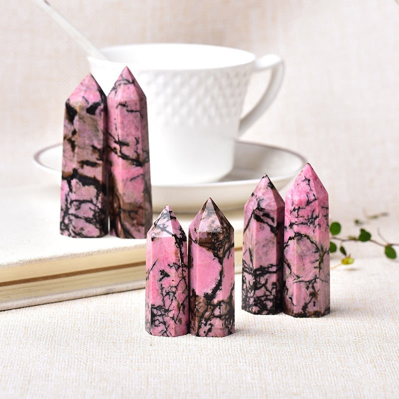 Pastel Goth 1pc Rhodonite Crystal Obelisk