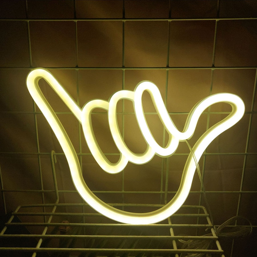 Neon Lights Cool Gesture