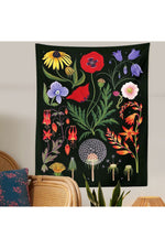 Dark Botanical Wall Tapestry