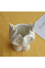 Contemporary Ceramic Face Vase