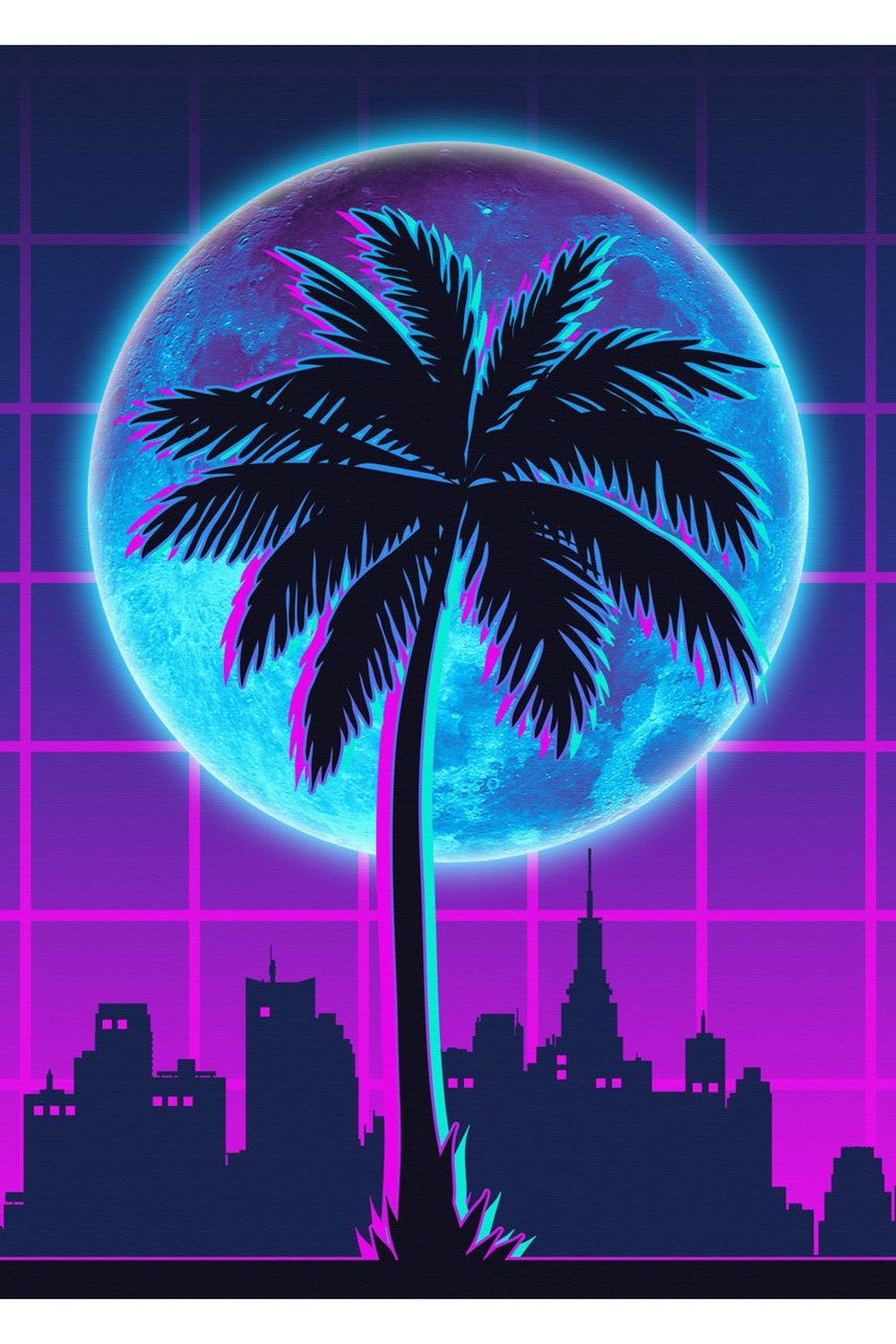 Neon Night Cityscape Posters