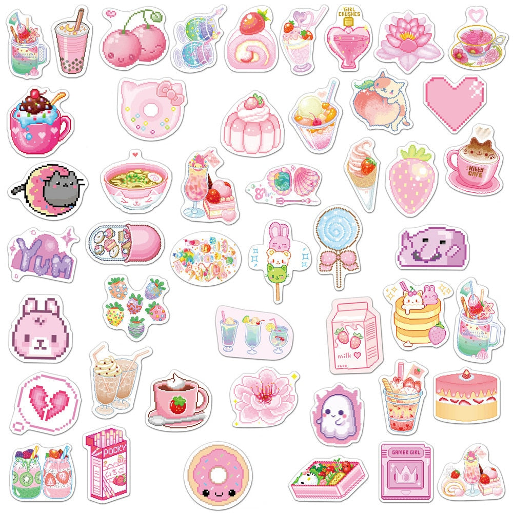 Pastel Pink Scrapbooking Sticker Set