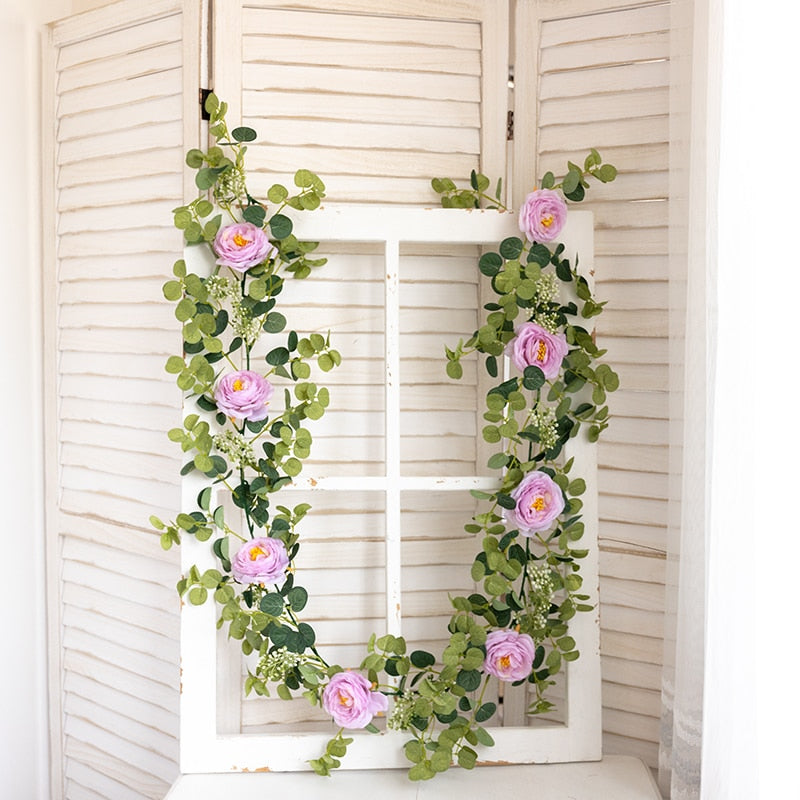 Cottagecore Artificial Peony Plants Garland