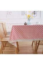 Pink Heart Pattern Tablecloth