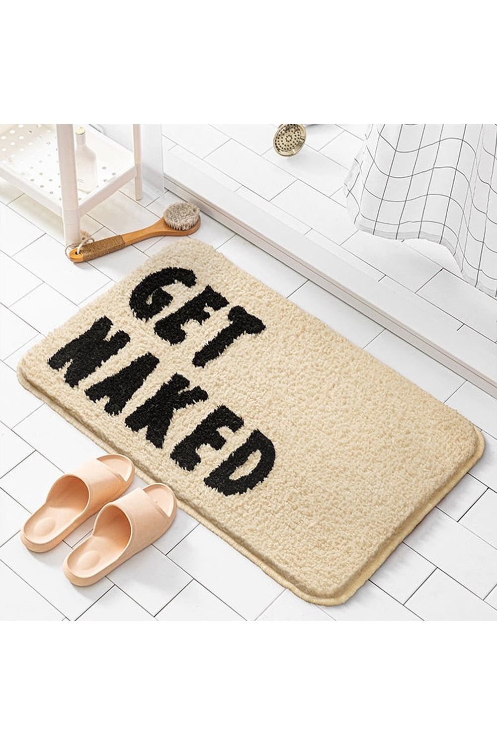 Playful Get Naked Bathroom Rug