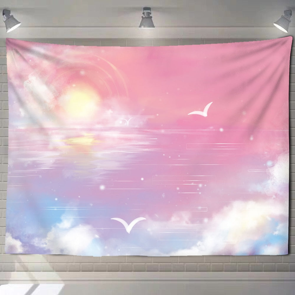 Pink Starry Universe Tapestry