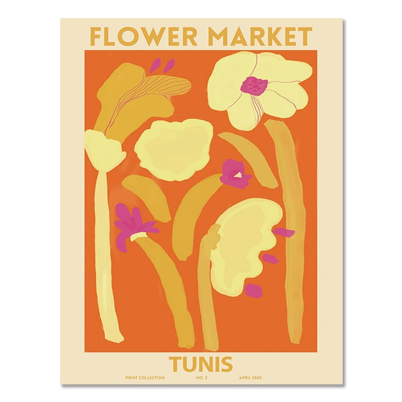 Cottagecore Flower Market Canvas Poster