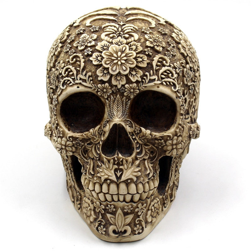 Goth Resin Skull Statue