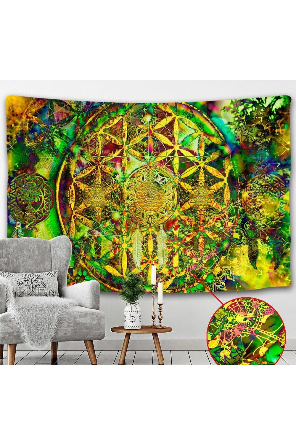 Colorful Mandala Tapestry Design