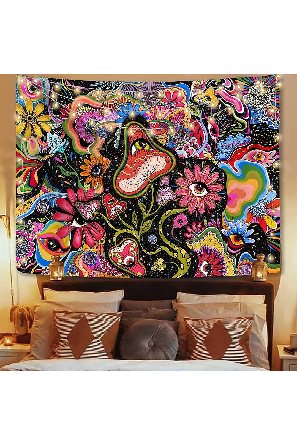 Universe Mushrooms Psychedelic Tapestry