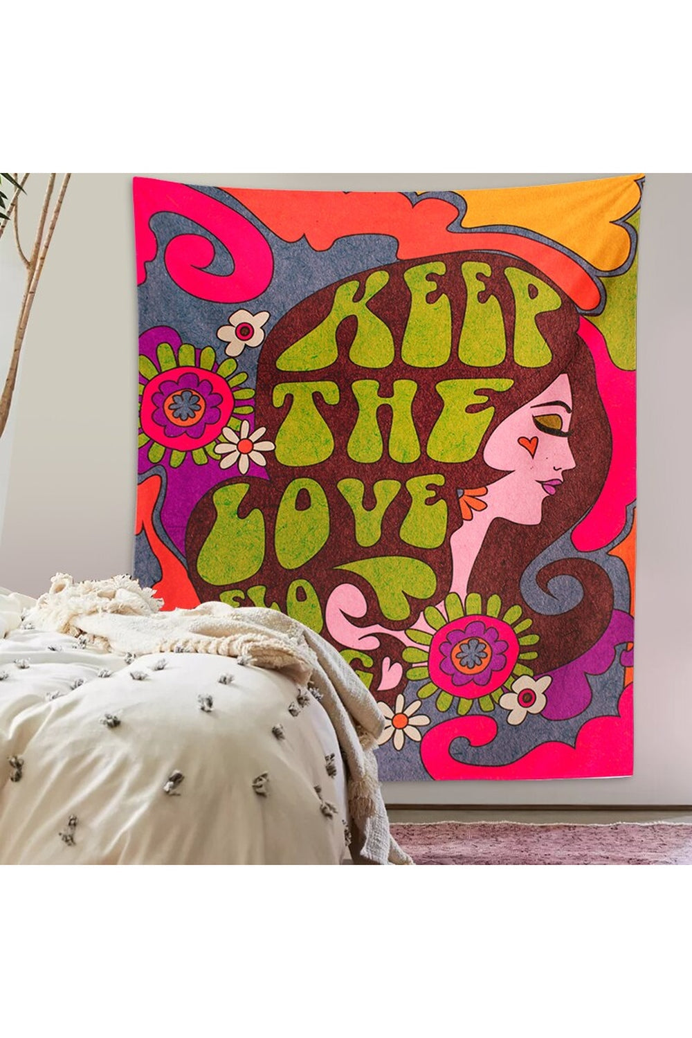 Keep The Love Psychedelic Tapestry