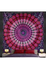 Gradient Trippy Mandala Tapestry