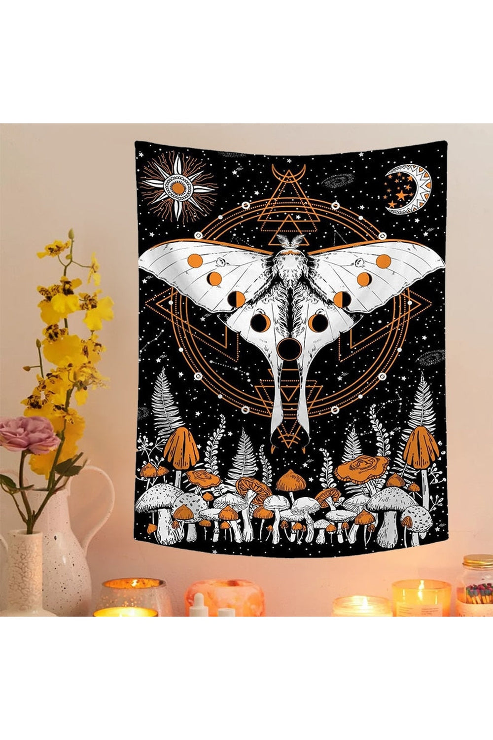 Nocturnal Moth Art Tapestry