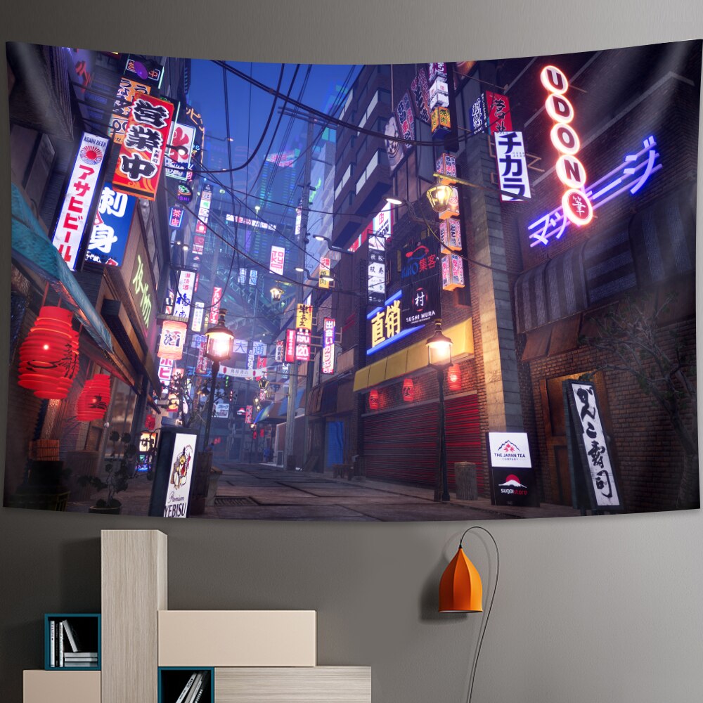 Tokyo Nightlife Inspired Tapestry