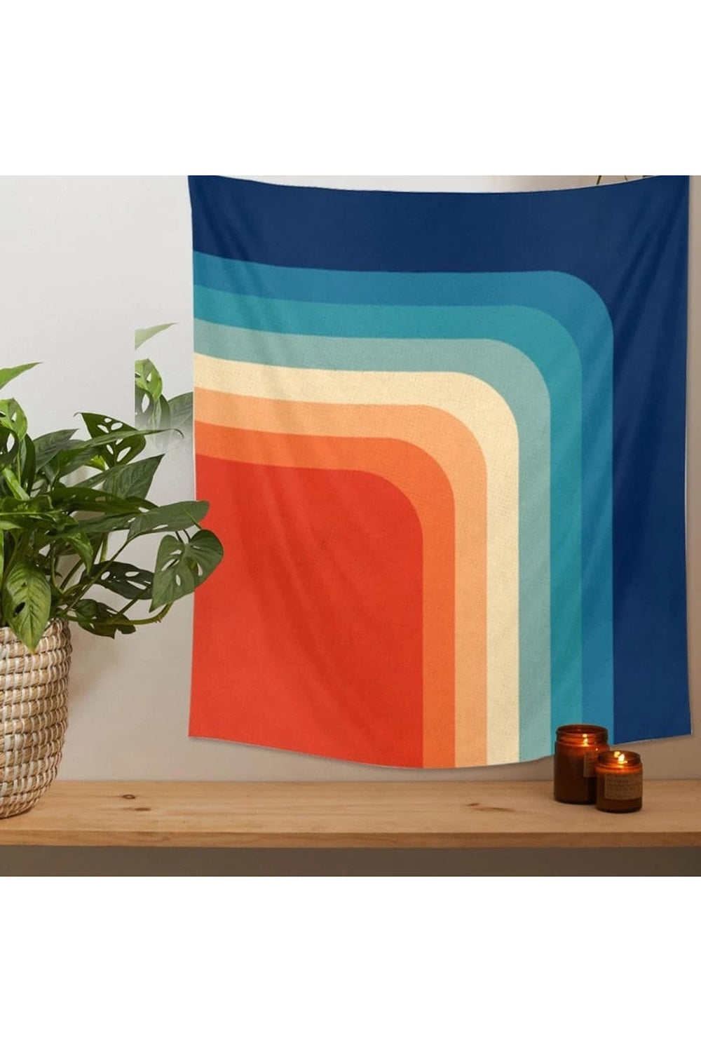 Rainbow Geometric Art Tapestry