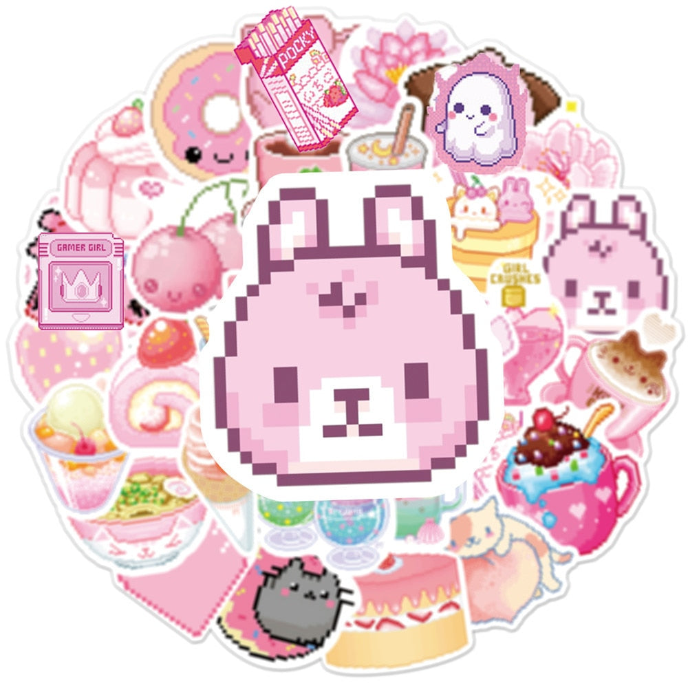 Kawaii Pastel Pink Scrapbooking Stickers