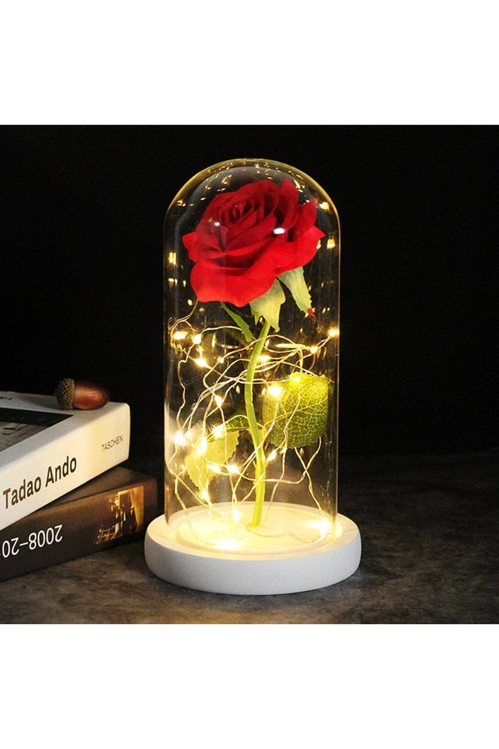 LED Illuminated Enchanted Rose Lamp