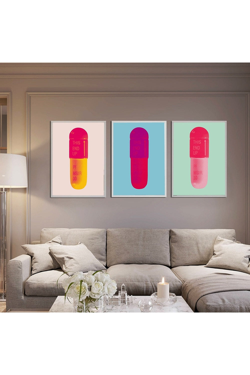 Colorful Pills Canvas Tapestry