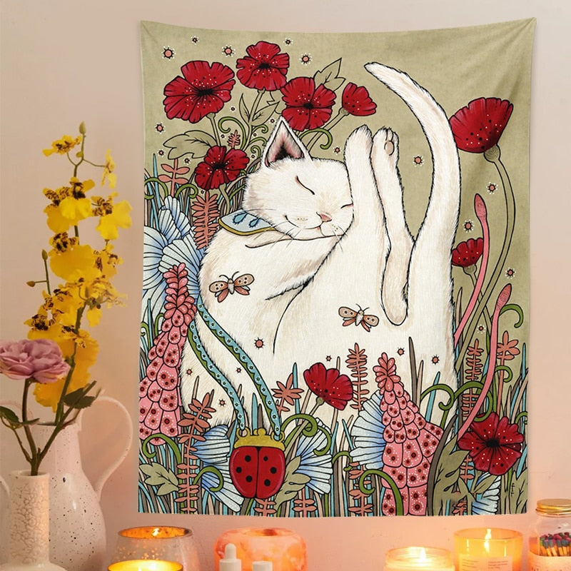 Cute Cat Themed Tapestry