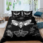 Gothic Black Death Moth Bedding Set