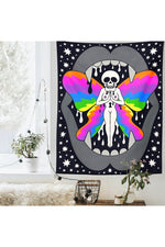 Black Magic Floral Psychedelic Tapestry