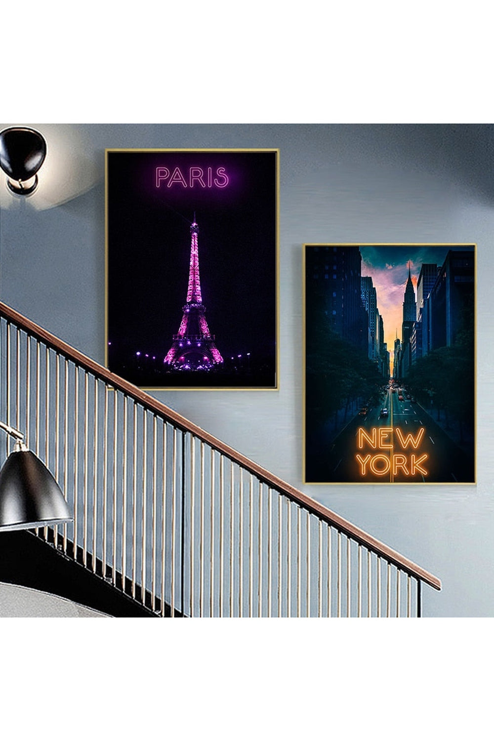 Night Capitals Neon Lights Posters