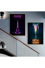 Night Capitals Neon Lights Posters