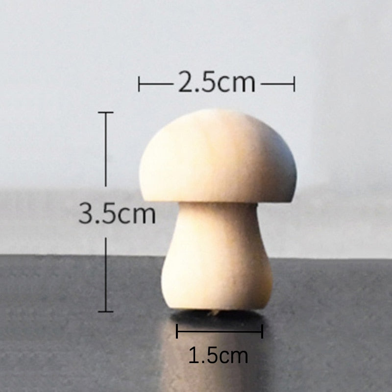 Wooden Mushroom Figurines