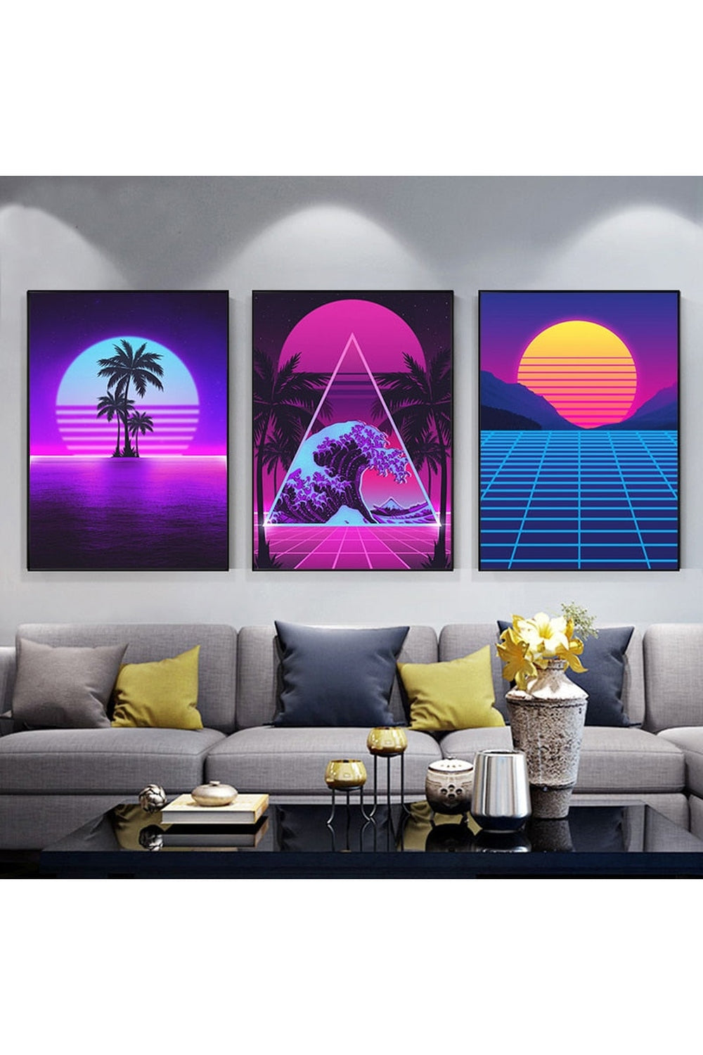 Neon Night Cityscape Posters