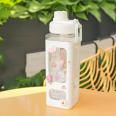 Pastel Design Square Water Bottle