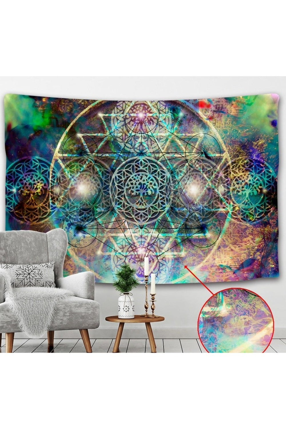 Colorful Mandala Tapestry Design