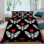 Gothic Black Death Moth Bedding Set