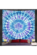 Gradient Trippy Mandala Tapestry