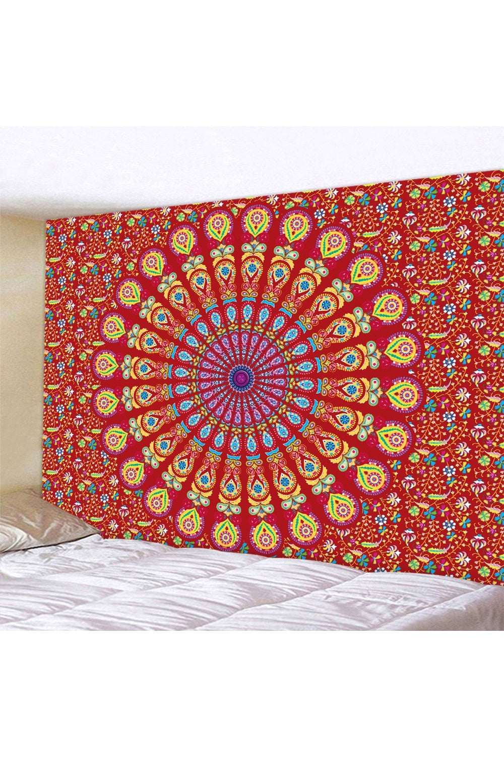 Gradient Trippy Mandala Tapestry