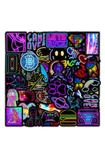 Neon Light Graffiti Themed Stickers