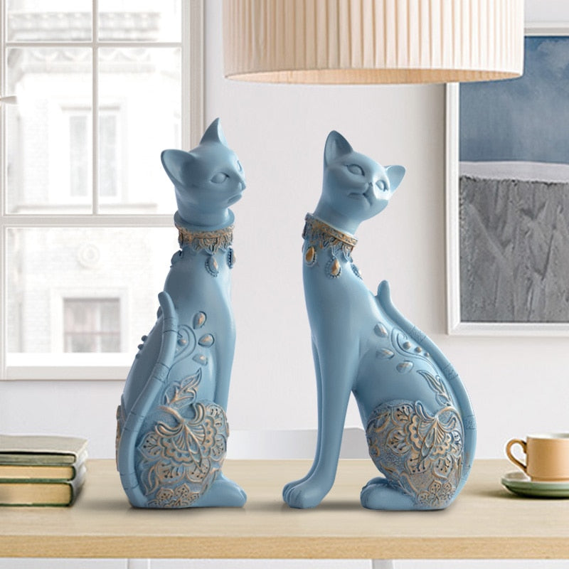 Whimsical Resin Cat Figurine