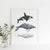 Artsy Orca Whales Canvas Poster