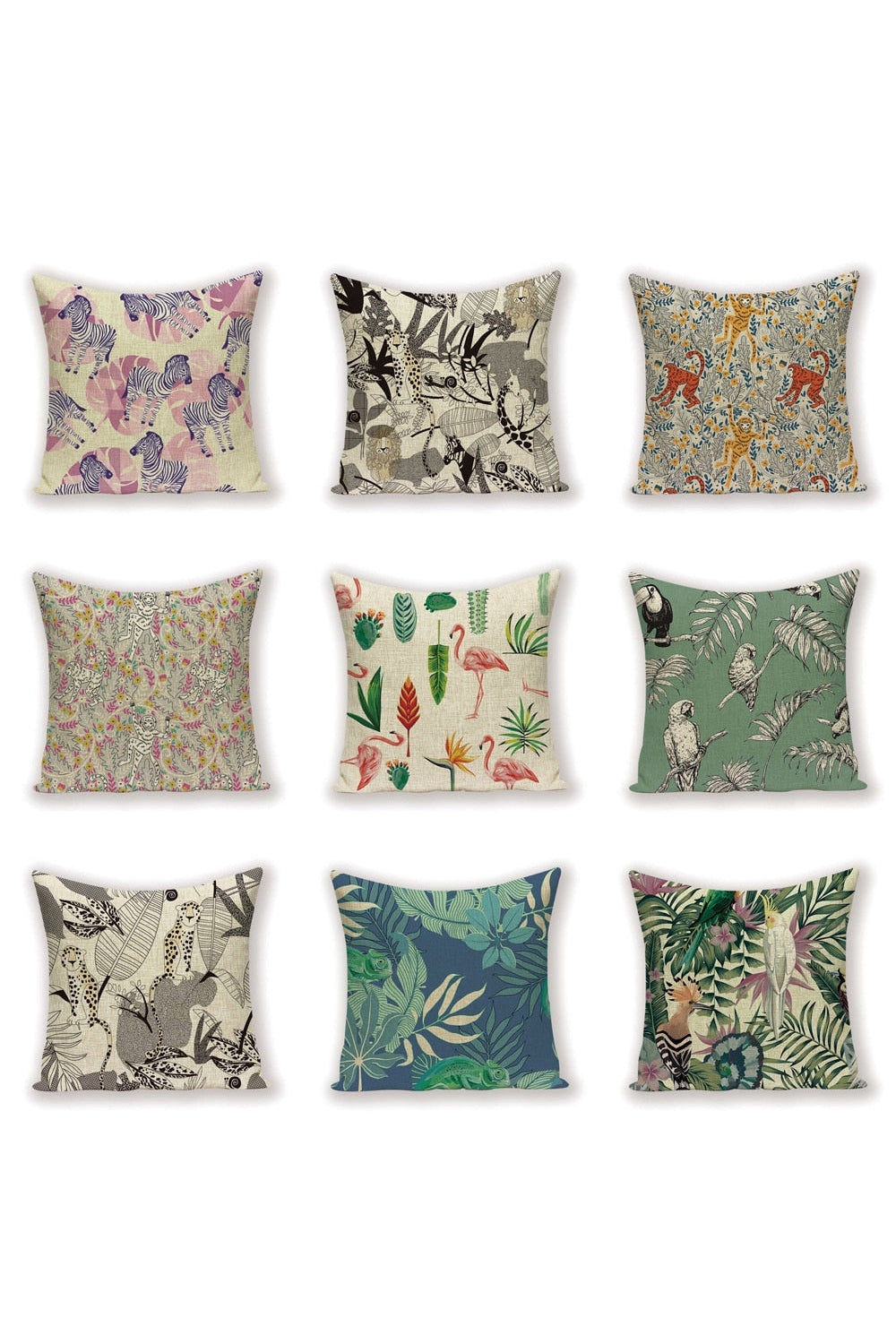 Wild Animals Themed Pillow Case