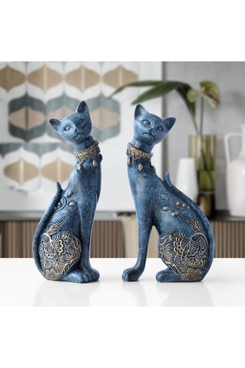 Whimsical Resin Cat Figurine