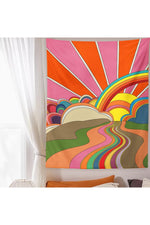 Psychedelic 70's Rainbow Wall Tapestry